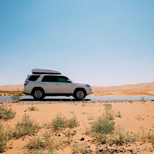 Toyota 4Runner traverses through a desert