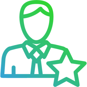 Person with star icon