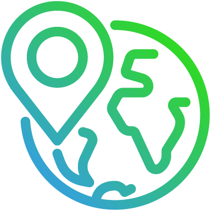 World with location pin icon