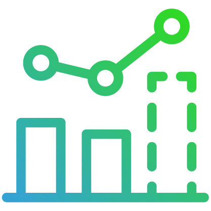 Bar and line graph icon