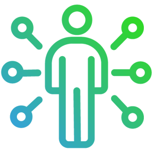 Person with branches outstretched icon