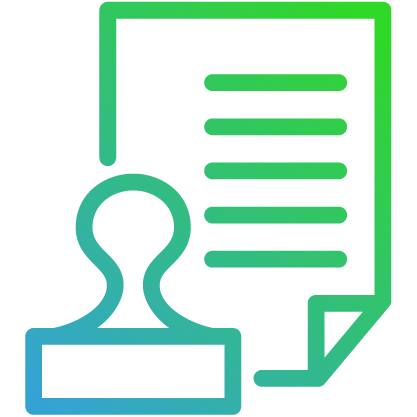 Document and stamp icon