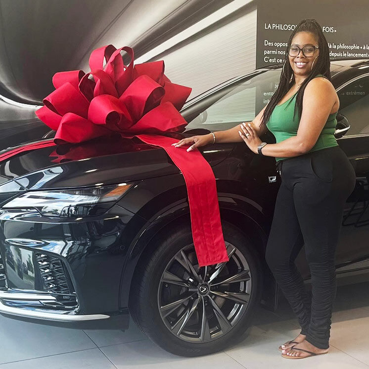 Portrait of Working Solutions PRO Jessica R and her new Lexus